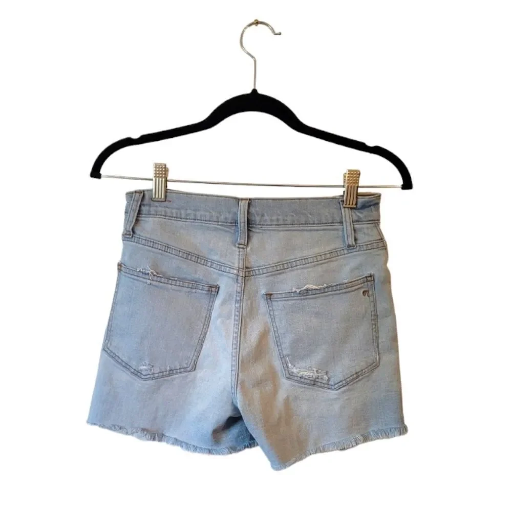 Madewell Posey Light Wash Denim High Waist Cutoff Shorts